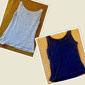 Van Heusen Top, Black, White, Small. $12 for both